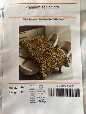 Leopard Print Tablecloth - Gold & Black